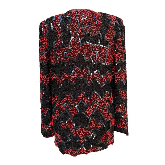 Vintage Sequins & Beaded Jacket with Silk Lining | Medium - Picture 4 of 10